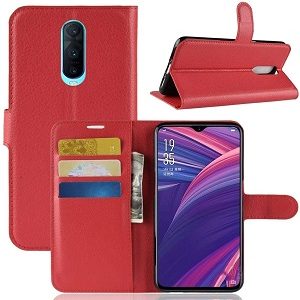 Oppo R17 Pro Genuine Wallet Leather Flip Stand Case Cover (Red)