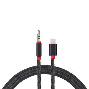 Type C to 3.5mm AUX Cable USB-C to AUX Audio Cord Adapter For Car Stereo (Black)