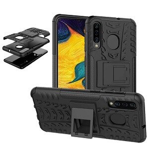 Samsung Galaxy A20 Heavy Duty Case Shockproof Rugged Protective Cover (Black)