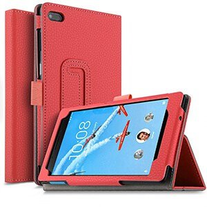 Lenovo tab E7 E8 Leather Case Smart Folio Stand Cover (Red)
