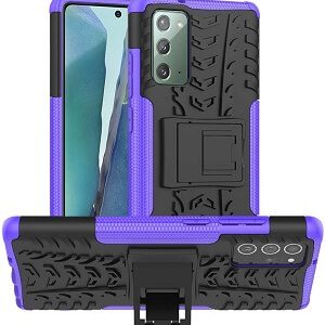 Samsung Galaxy Note 20 Note 20 5G Heavy Duty Tough Shockproof Rugged Kickstand Protective Case Cover (Purple)