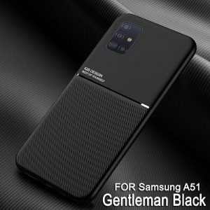 For Samsung Galaxy A51 Business Style Luxury Matte Soft Silicone Drop Resistant Case Cover (Black)