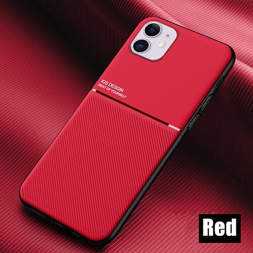 Apple iPhone 12 Mini Shockproof Heavy Duty Rugged Anti Knock Business Style Luxury Case Cover (Red)