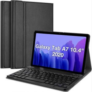 Samsung Galaxy Tab A7 2020 SM-T500 T505 Detachable Wireless Bluetooth Keyboard Case, Lightweight Protective Slim Folio Leather Smart Cover