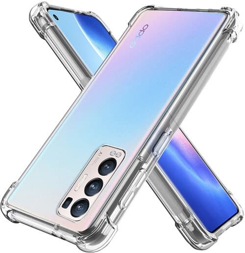 Oppo Find X3 Neo Case Clear Heavy Duty Shockproof Tough Gel Clear Transparent Air Cushion Cover (Transparent)