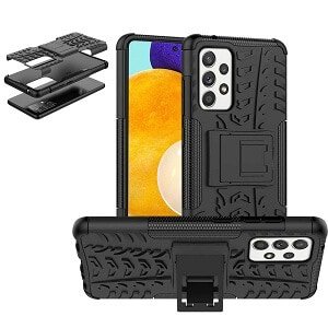 Samsung Galaxy A52 5G Magnetic Ring Rugged Shockproof Case Heavy Duty Protective Back Cover (Black)