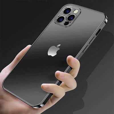 Apple iPhone 11 Pro Clear Case Luxury Plating Transparent Hard PC Back Cover (Black)