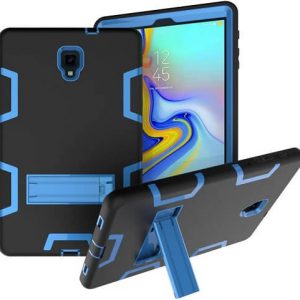 Samsung Galaxy Tab A 10.5" T590 T595 Heavy Duty Shockproof Tough Kickstand Hard Strong Case Cover (Black /Blue)
