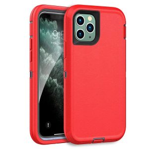 Apple iPhone 11 Pro Max Case Drop Resistant Defender Tradies Heavy Duty Rugged Shockproof Tough Cover (Red)