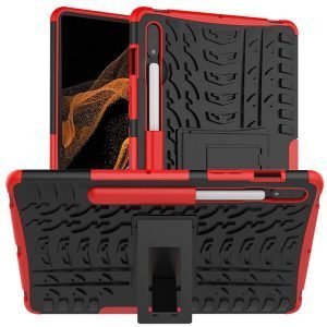For Samsung Galaxy Tab S8 Ultra Heavy Duty Case Shockproof Rugged Protective Cover (Red)